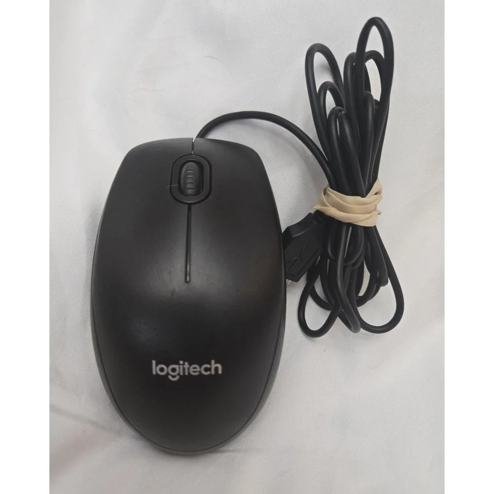Logitech‎ B100 Wired USB Mouse Ambidextrous Black 810-005640 - Tested Works